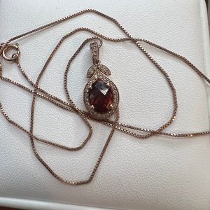 Garnet flower necklace